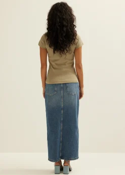 t-shirt met rib structuur