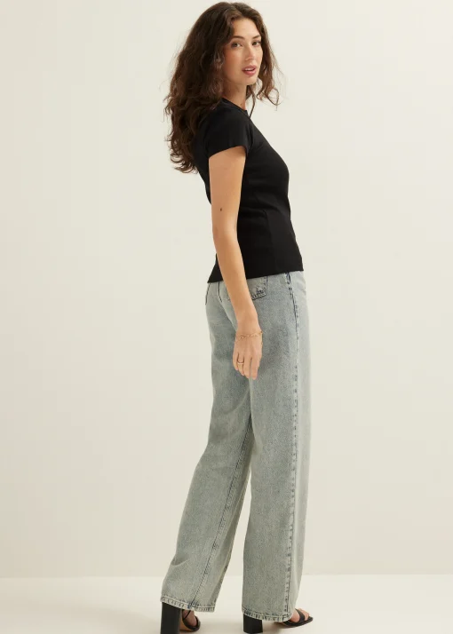 t-shirt met rib structuur