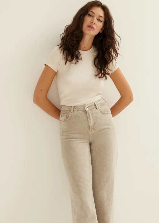 t-shirt met rib structuur