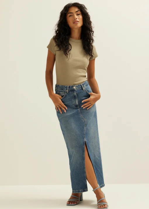 t-shirt met rib structuur