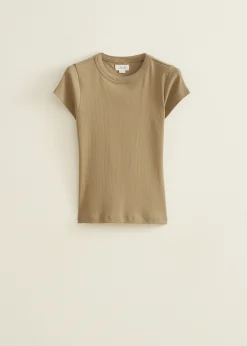 t-shirt met rib structuur