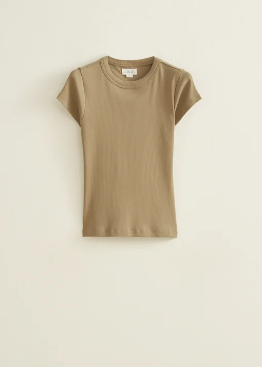 t-shirt met rib structuur