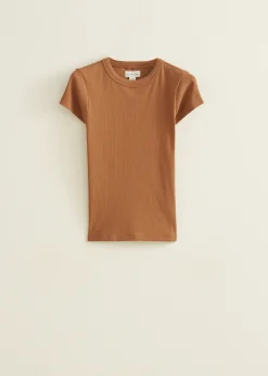 t-shirt met rib structuur