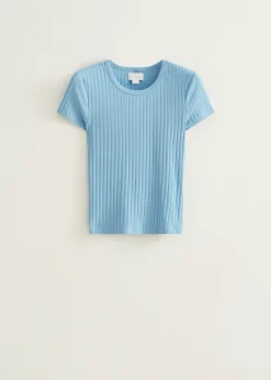 T-shirt met rib structuur