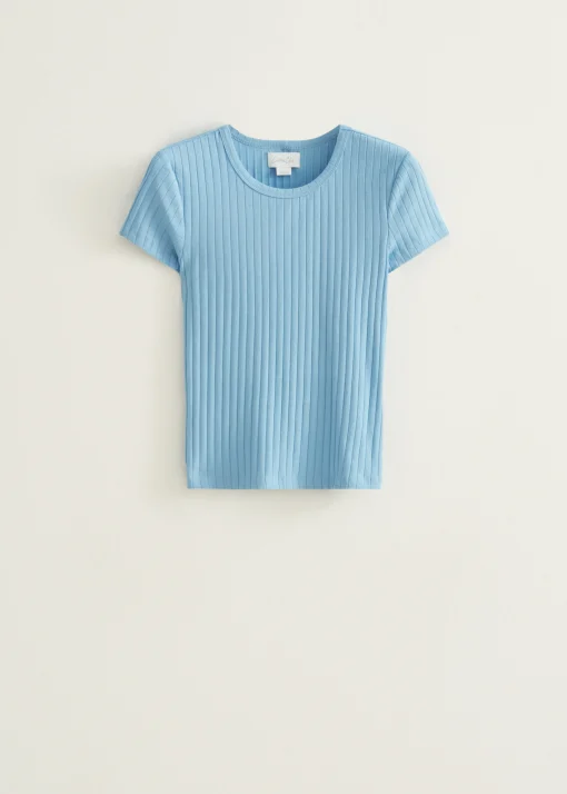 T-shirt met rib structuur