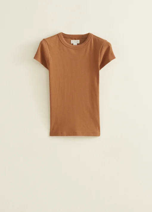 t-shirt met rib structuur