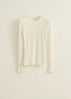 T-shirt met rib structuur