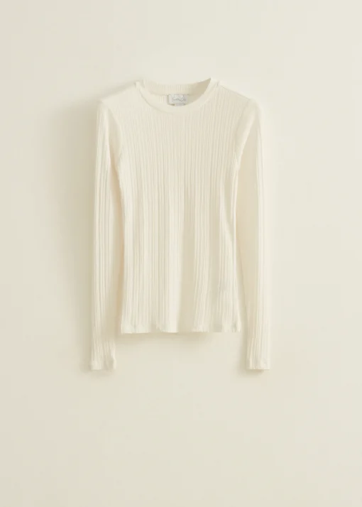 T-shirt met rib structuur