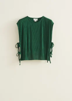 T-shirt met striksluiting