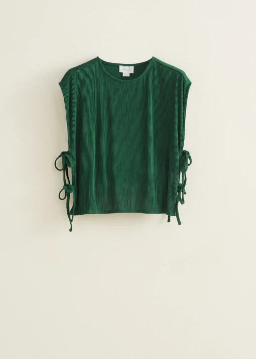 T-shirt met striksluiting