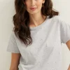 T-shirt met zilveren studs