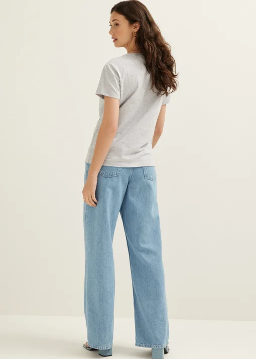 T-shirt met zilveren studs