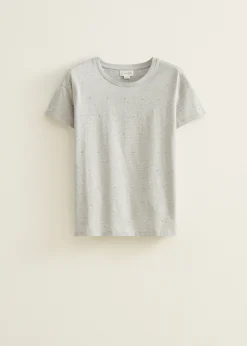 T-shirt met zilveren studs