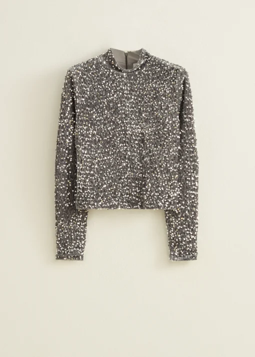 Velvet pailletten top
