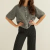 Vest met strass knopen