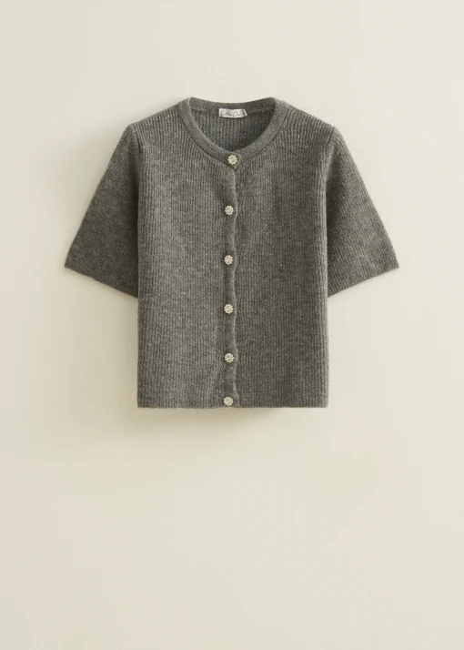 Vest met strass knopen