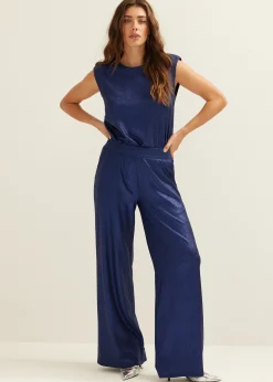 Wijde broek met glans