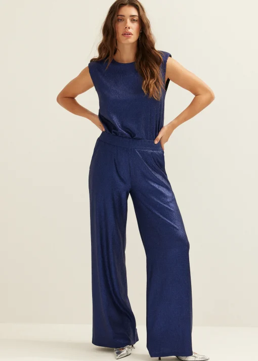 Wijde broek met glans