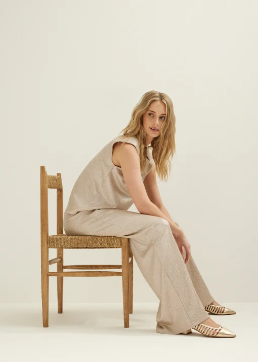 Wijde broek met glans