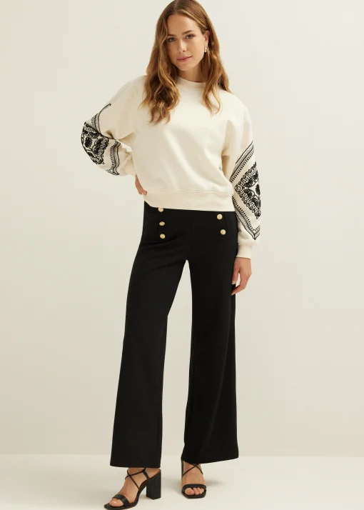 Wijde broek met knopen