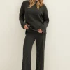 Wijde broek met krijtstreep