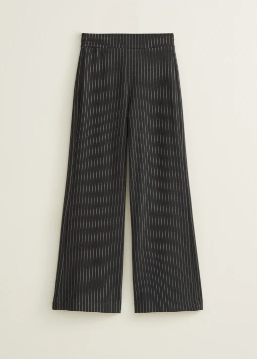 Wijde broek met krijtstreep