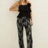 Wijde broek met pailletten