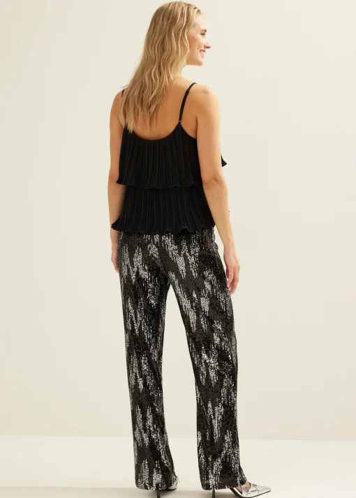 Wijde broek met pailletten
