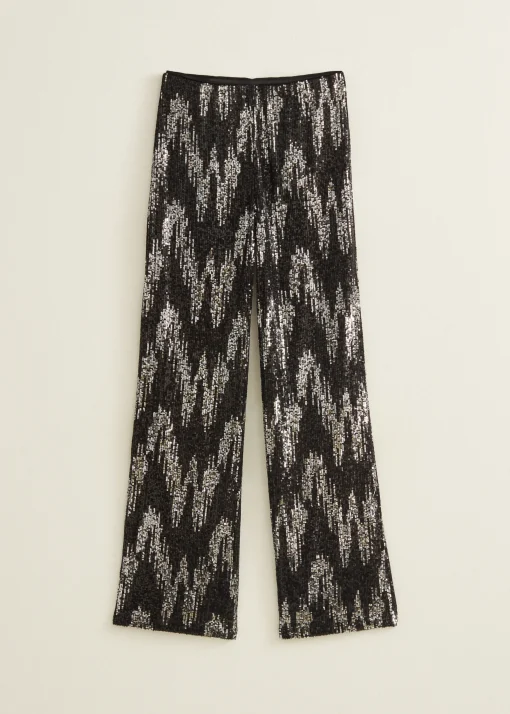 Wijde broek met pailletten