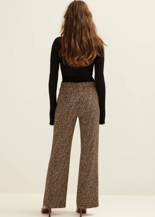 Wijde broek met panterprint