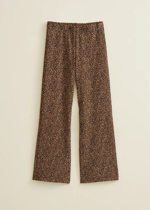 Wijde broek met panterprint