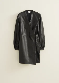 Wikkeljurk van faux leather