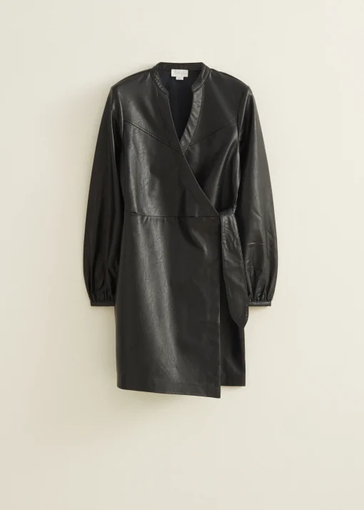 Wikkeljurk van faux leather