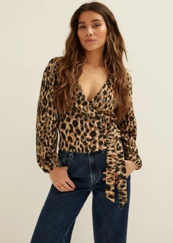 Wikkeltop met all-over print