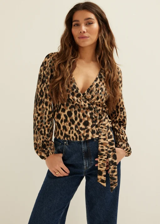 Wikkeltop met all-over print