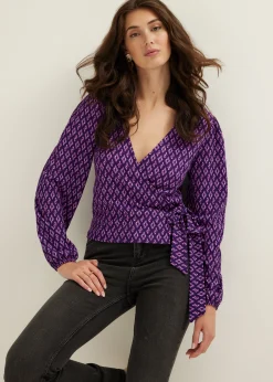 Wikkeltop met all-over print