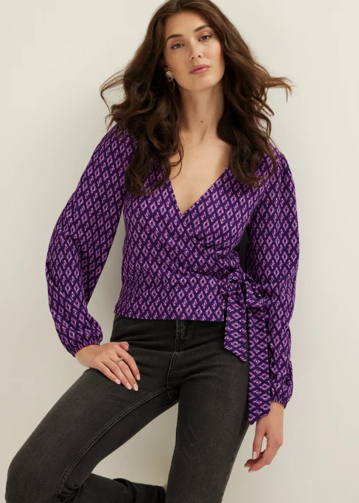 Wikkeltop met all-over print