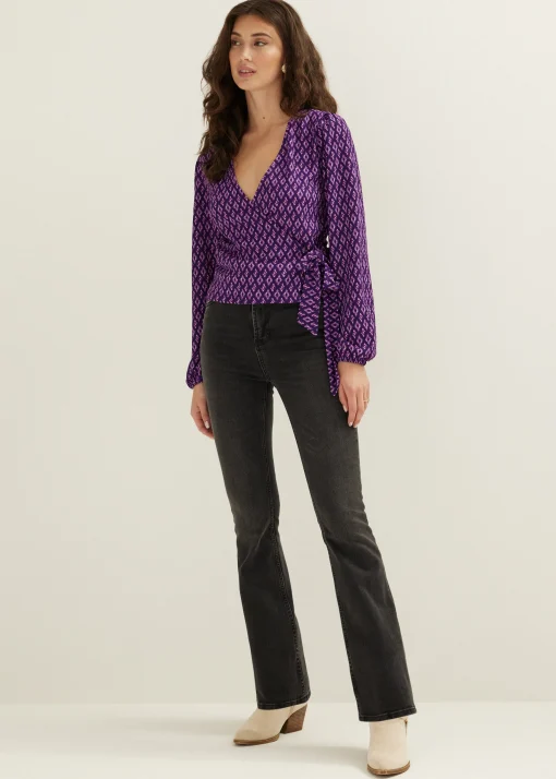 Wikkeltop met all-over print