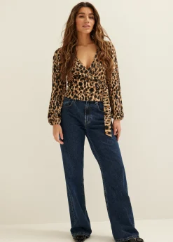 Wikkeltop met all-over print