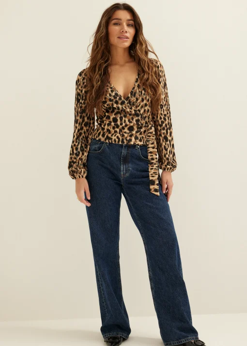 Wikkeltop met all-over print
